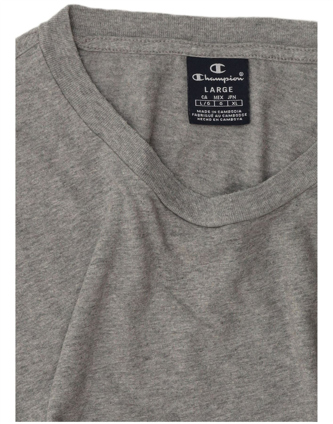 Champion Mens T-Shirt Top Large Grey Flecked