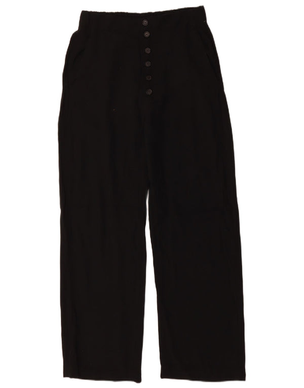 ZARA Womens High Waist Straight Chino Trousers Small W26 L28 Black