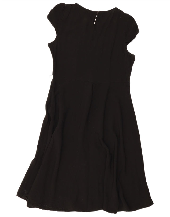 MONSOON Womens A-Line Dress UK 18 XL Black Cotton