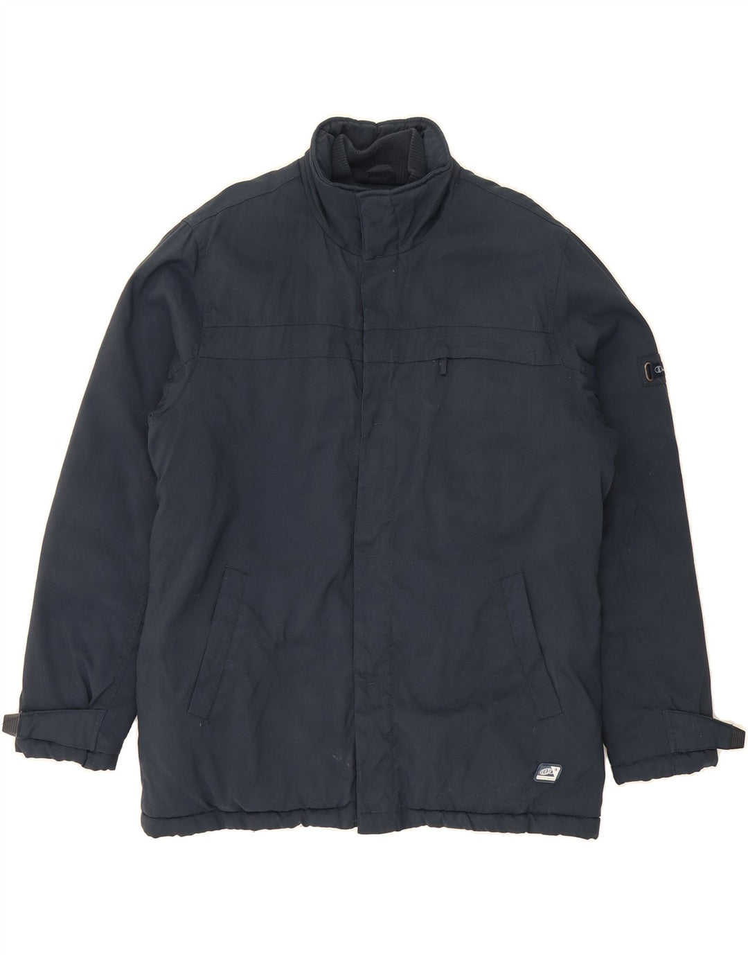 CHAMPION Mens Windbreaker Jacket UK 40 Large Navy Blue Polyester Vintage Champion and Second-Hand Champion from Messina Hembry 
