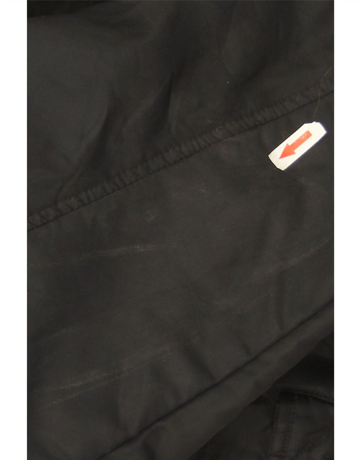 Zara Womens Crop Bomber Jacket UK 16 Large Black Nylon