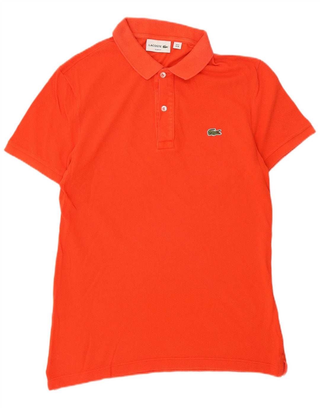 LACOSTE Mens Slim Fit Polo Shirt Size 4 Medium Orange Cotton