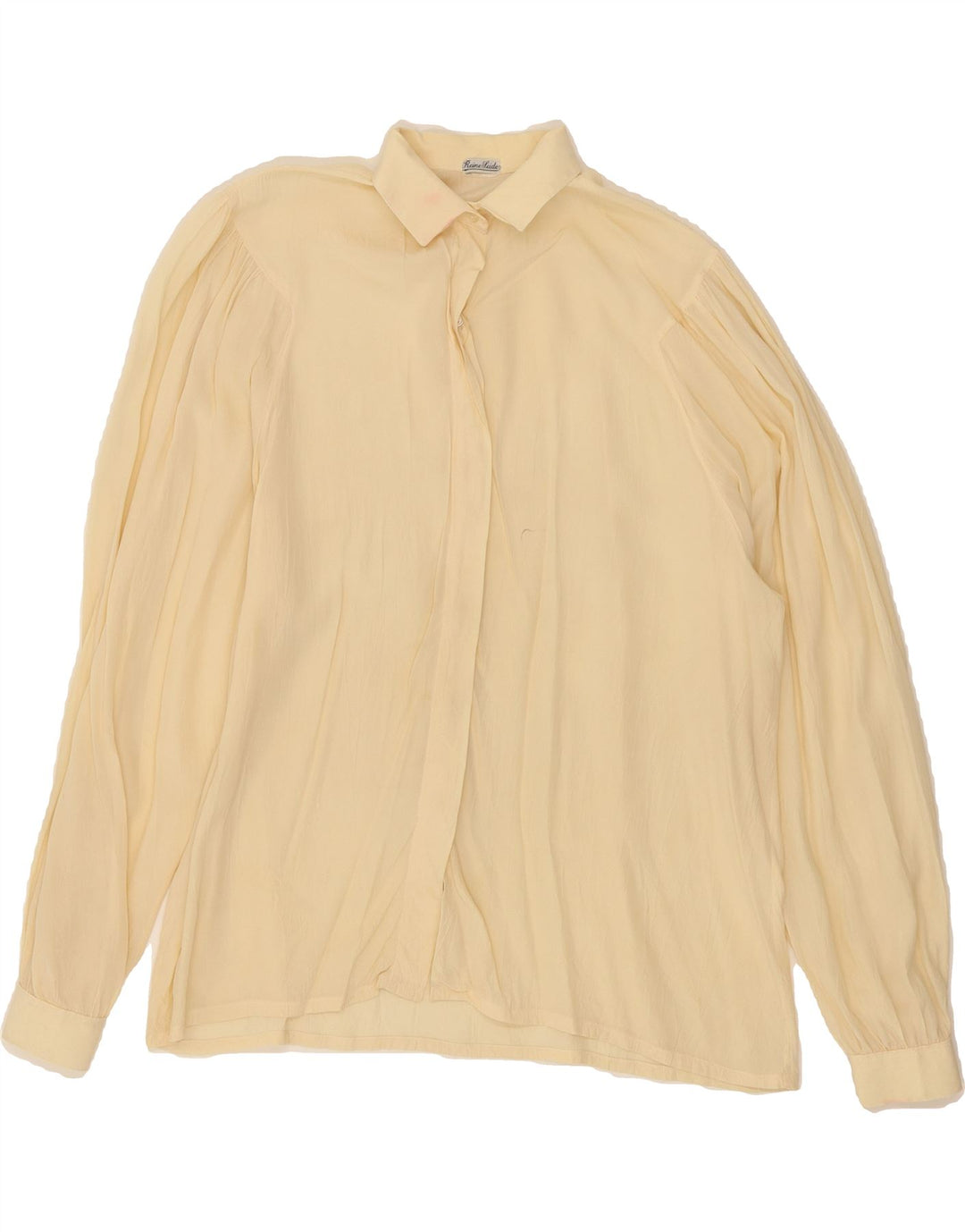 REINE SEIDE Womens Shirt Blouse UK 14 Medium Beige Vintage Reine Seide and Second-Hand Reine Seide from Messina Hembry 
