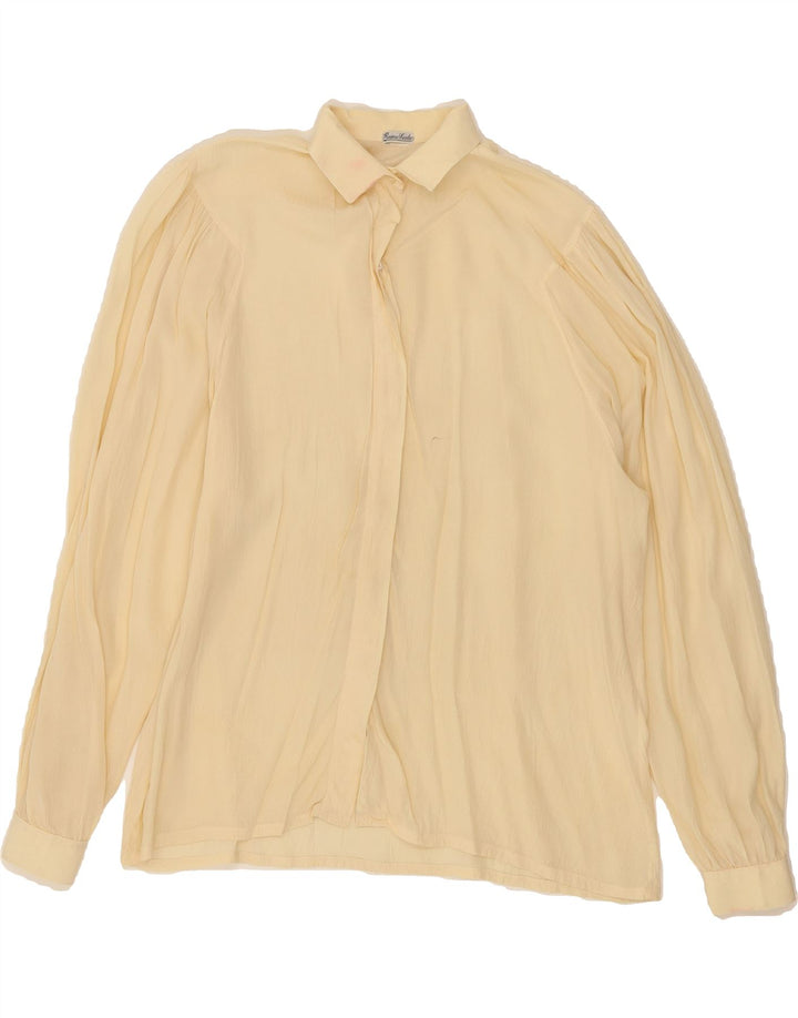 REINE SEIDE Womens Shirt Blouse UK 14 Medium Beige Vintage Reine Seide and Second-Hand Reine Seide from Messina Hembry 