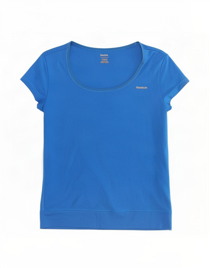 Reebok Womens T-Shirt Top UK 8/10 Small Blue Polyester