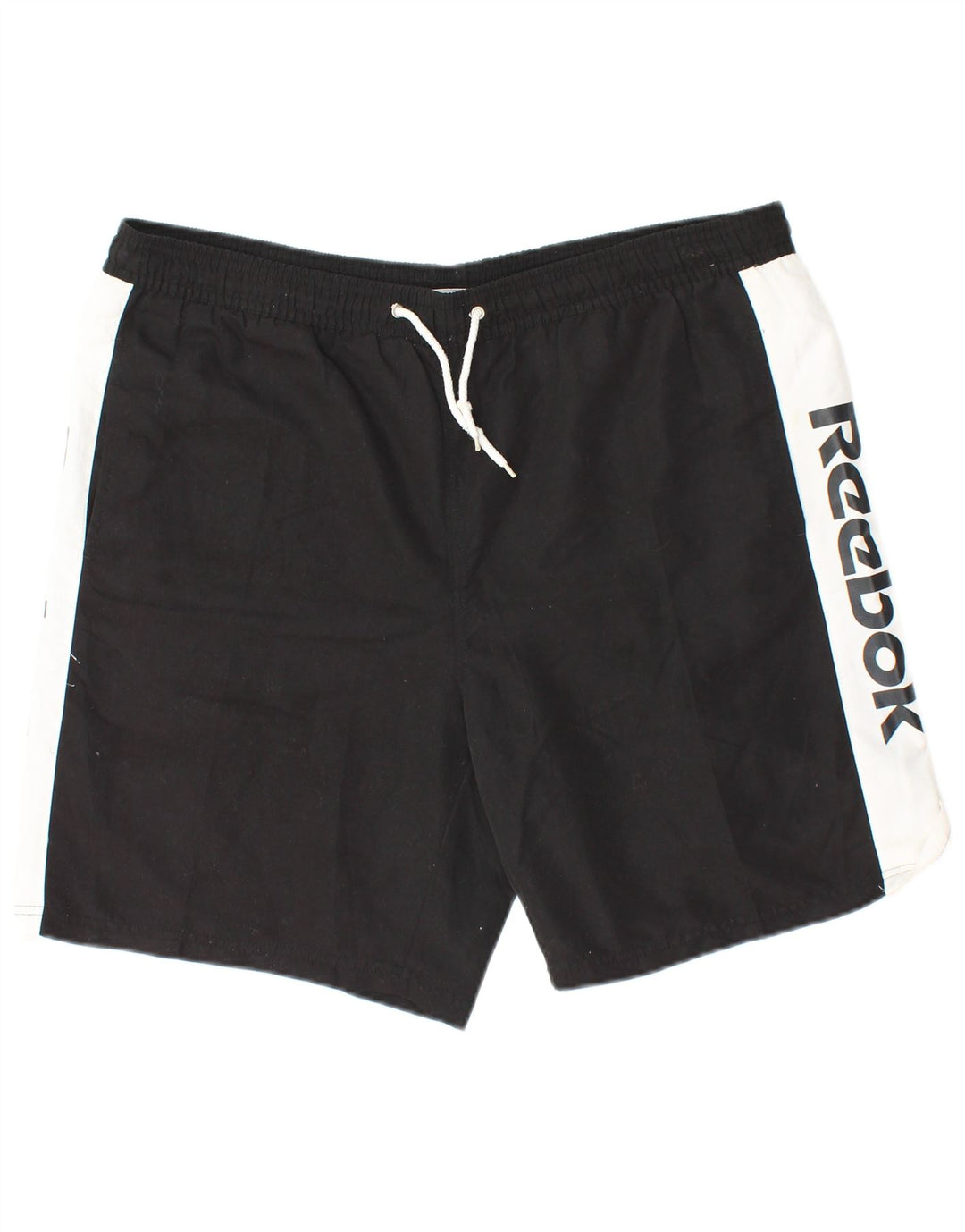 REEBOK Mens Graphic Sport Shorts XL  Black Colourblock Polyester