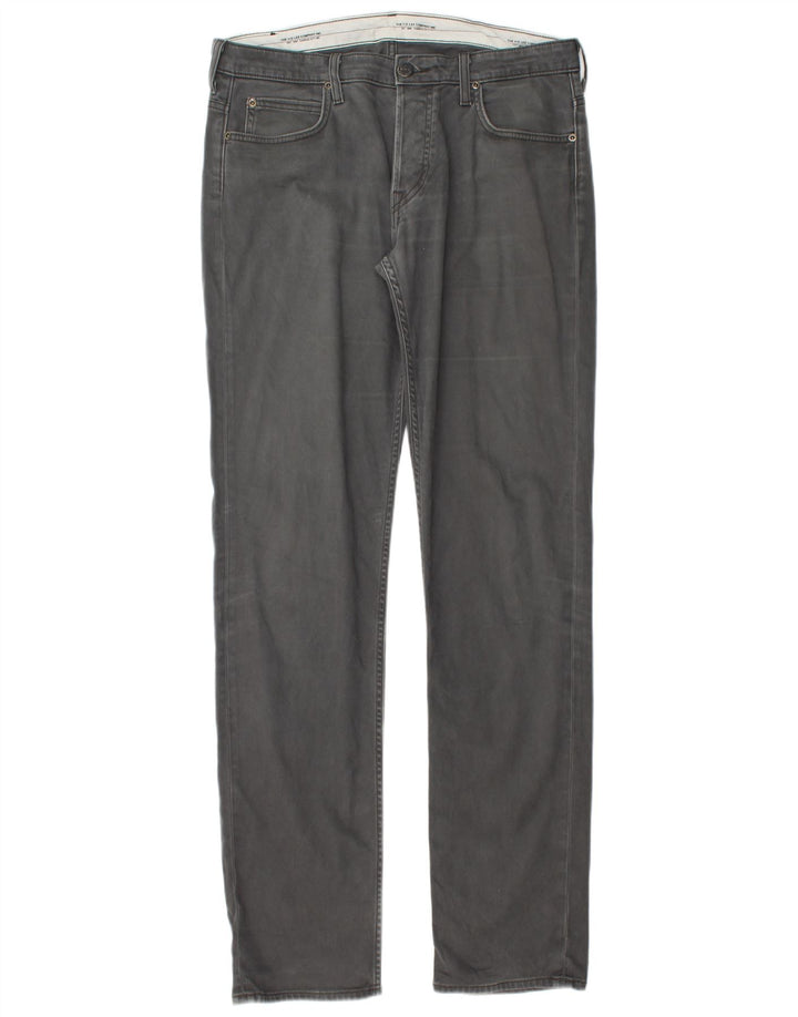 LEE Mens Powell Straight Casual Trousers W34 L36 Grey Cotton