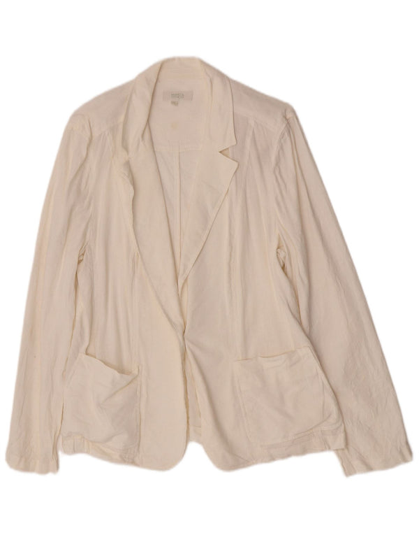 Marks & Spencer Womens 1 Button Blazer Jacket UK 18 XL White