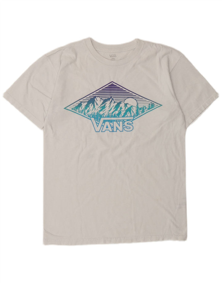 VANS Mens Graphic T-Shirt Top Small White Cotton