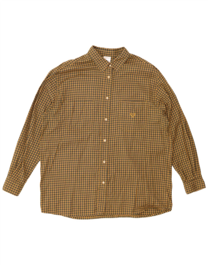 BOGNER Womens Flannel Shirt US 18 2XL Yellow Check Cotton