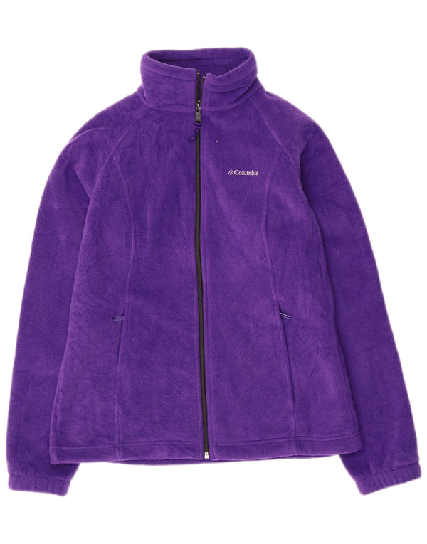 Columbia Womens Fleece Jacket UK 14 Medium Purple Polyester