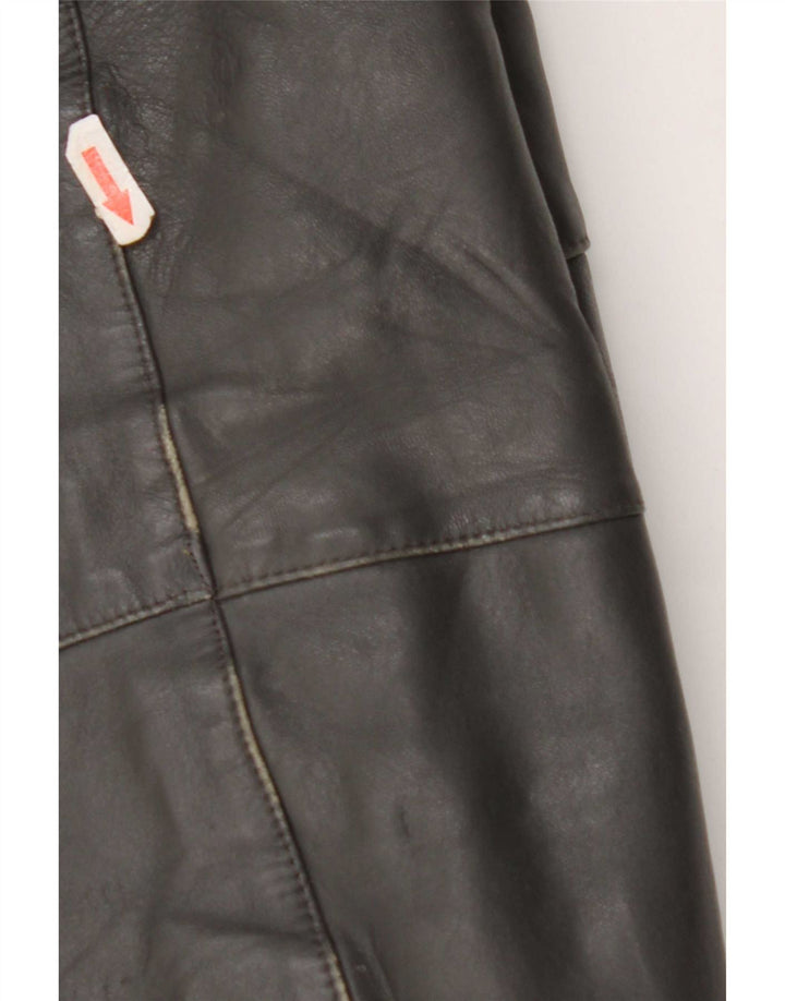 Vintage Mens Leather Jacket UK 40 Large Grey