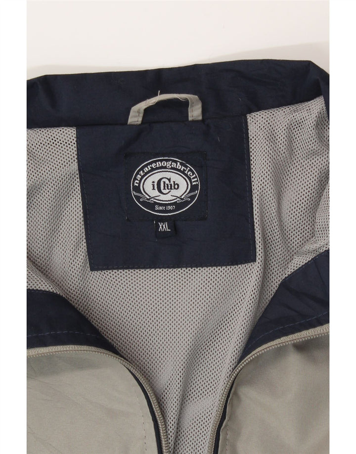 Nazareno Gabrielli Mens Bomber Jacket UK 44 2XL Grey Polyester