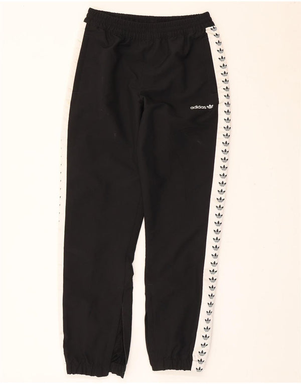 Adidas Boys Tracksuit Trousers Joggers 11-12 Years Black Colourblock