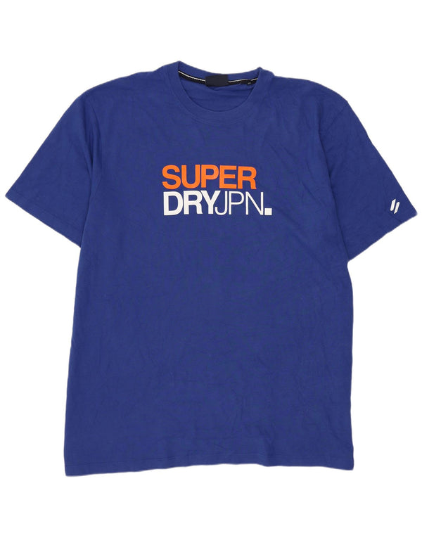 Superdry Mens Graphic T-Shirt Top 2XL Blue Cotton