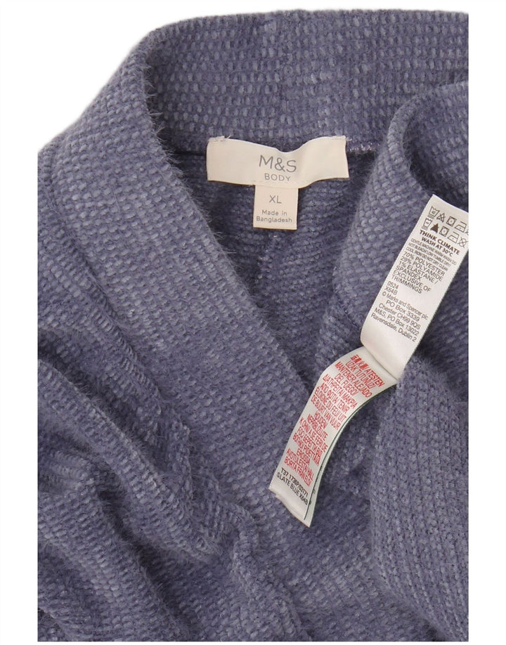 Marks & Spencer Womens Knit Tracksuit Trousers UK 18 XL  Purple Polyester