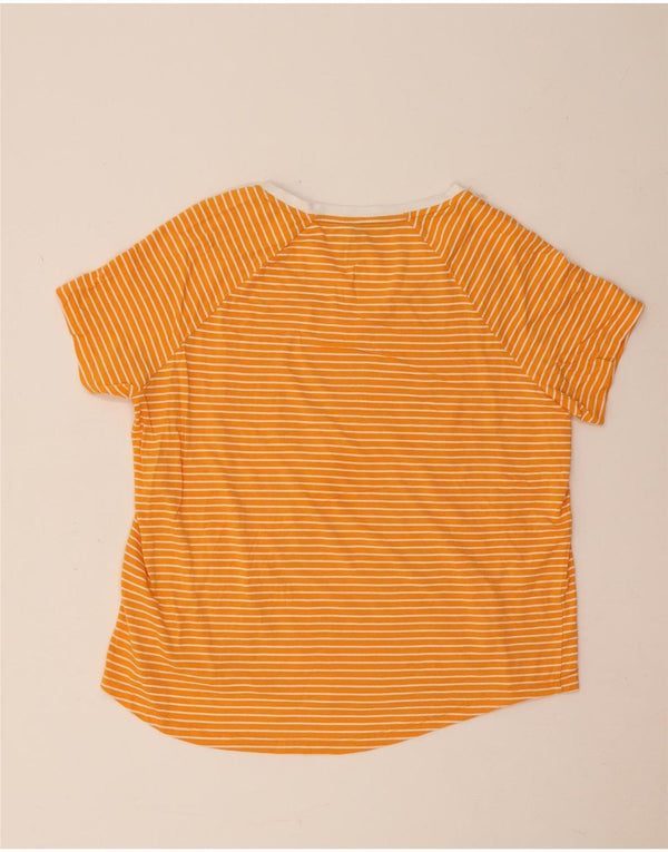 Tommy Hilfiger Womens Graphic T-Shirt Top UK 14 Large Orange Striped Cotton