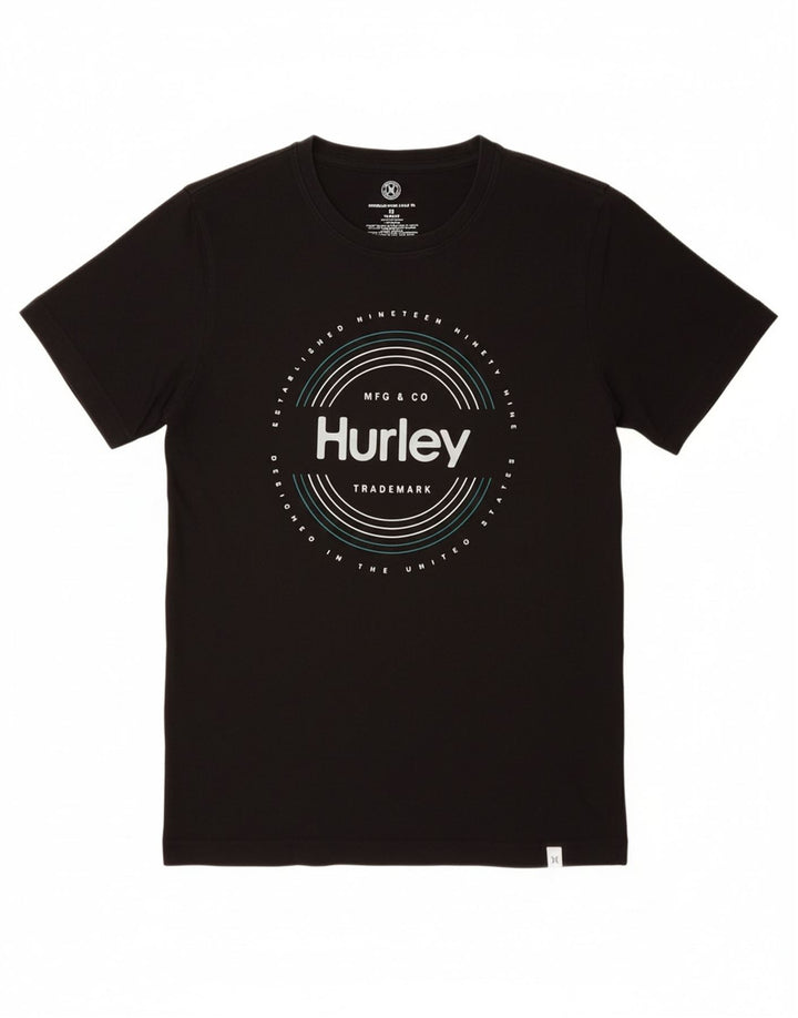 HURLEY Mens Graphic T-Shirt Top Medium Black Cotton Vintage Hurley and Second-Hand Hurley from Messina Hembry 