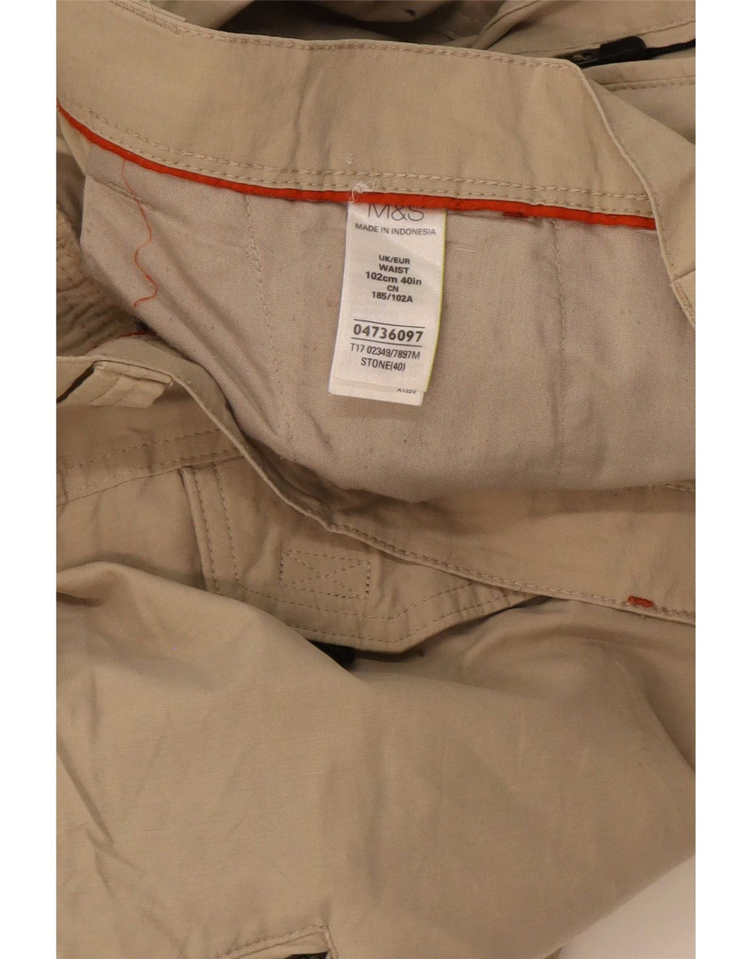 Marks & Spencer Mens Cargo Bermuda Shorts W40 XL Beige Cotton