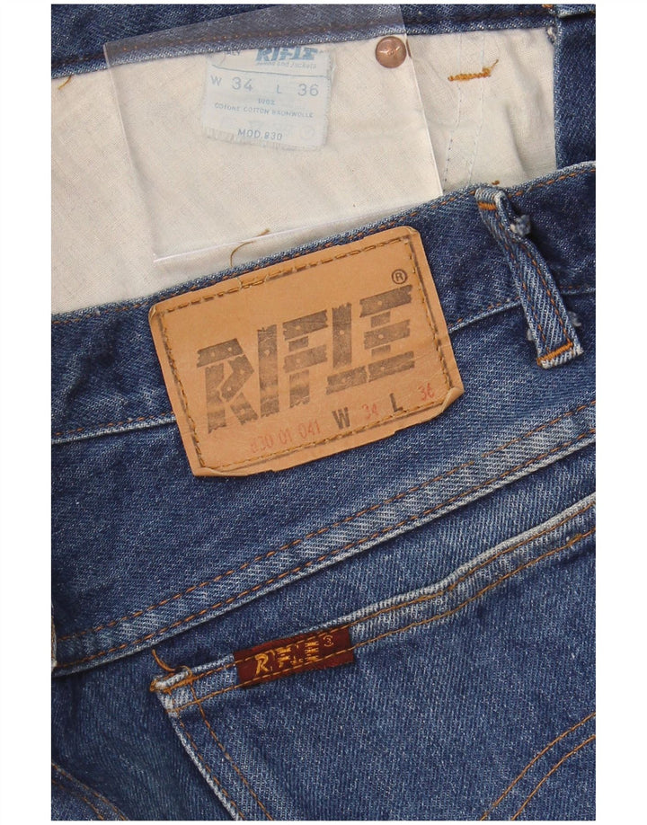 RIFLE Womens Straight Jeans W34 L31 Blue Cotton