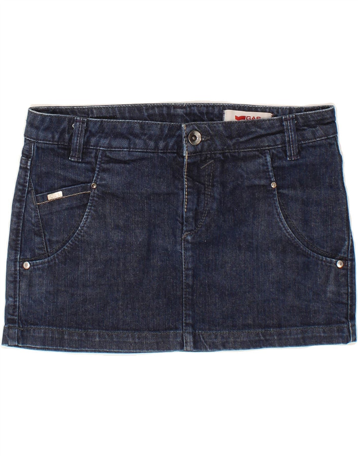 GAS Womens Denim Skirt W30 Medium  Navy Blue Cotton