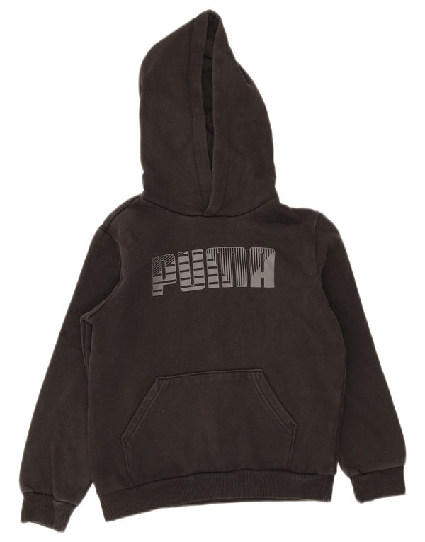 Puma Boys Hooded Regular Fit Hoodie Jumper 9-10 Years Black Cotton
