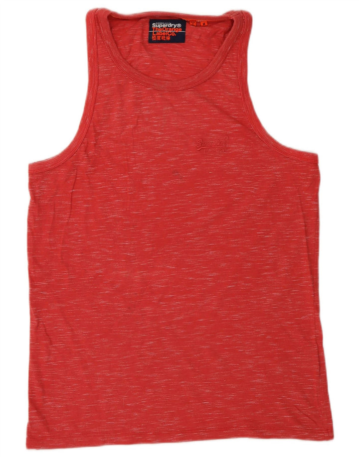 SUPERDRY Mens Vest Top Medium Red Flecked Cotton