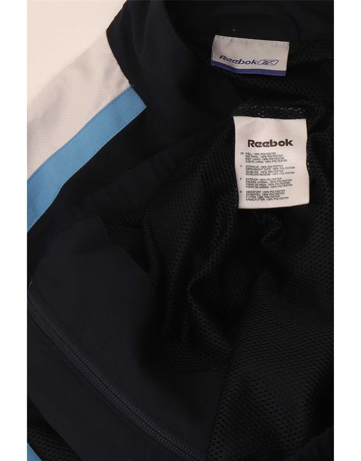 Reebok Boys Tracksuit Top Jacket 13-14 Years Navy Blue Colourblock