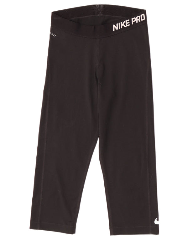 Nike Womens Dri Fit Graphic Capri Leggings UK 12 Medium Black