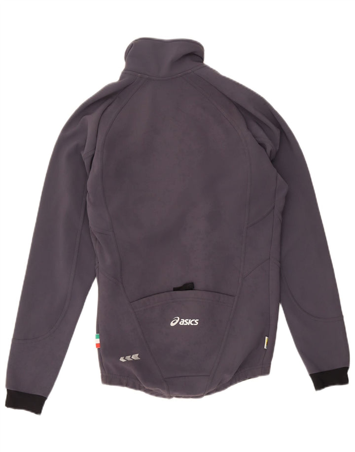 Asics Mens Graphic Tracksuit Top Jacket Small Grey Colourblock Polyester