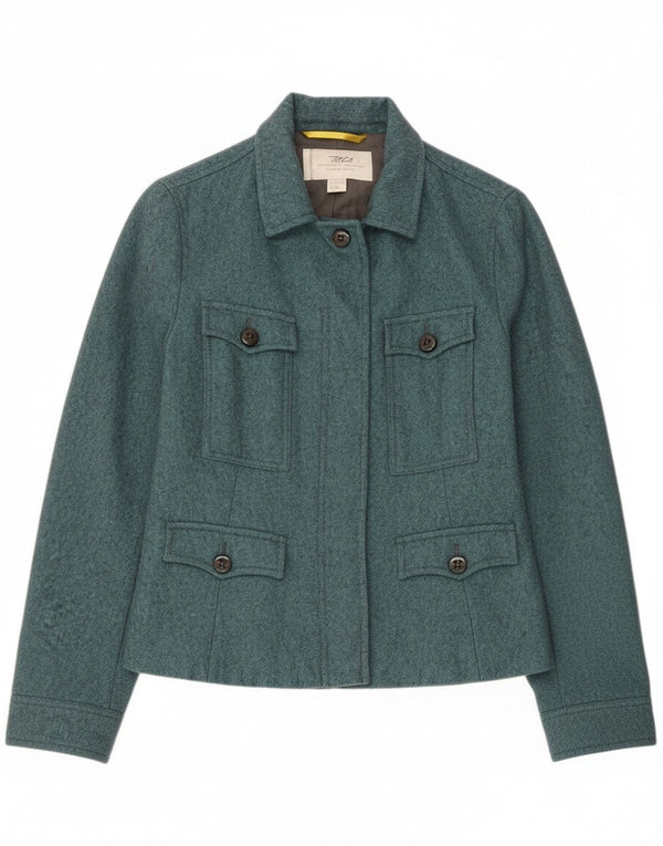 Marlboro Classics Womens Utility Jacket UK 12 Medium  Blue Wool