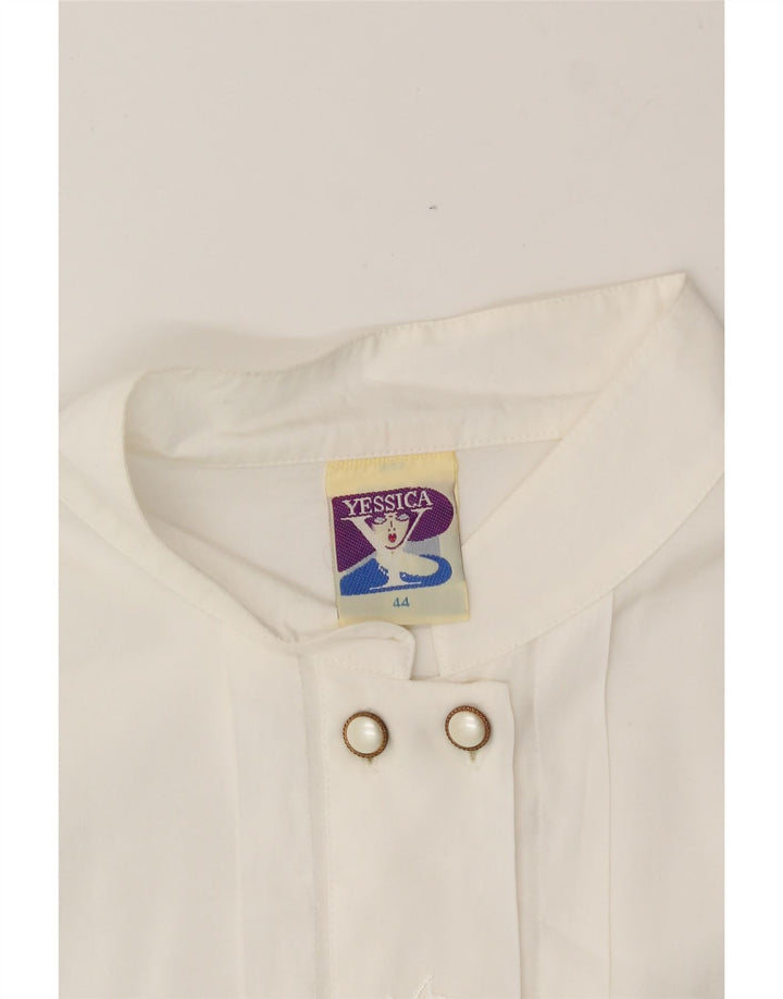 YESSICA Womens Short Sleeve Shirt Blouse IT 44 Medium White Viscose Vintage Yessica and Second-Hand Yessica from Messina Hembry 