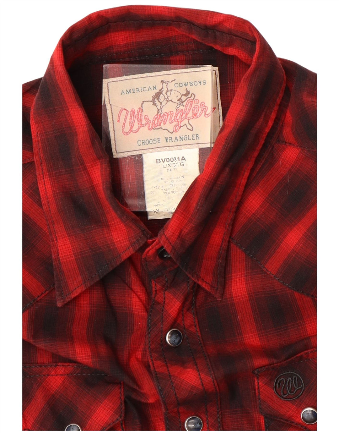 WRANGLER Boys Shirt 14-15 Years XL  Red Check Cotton