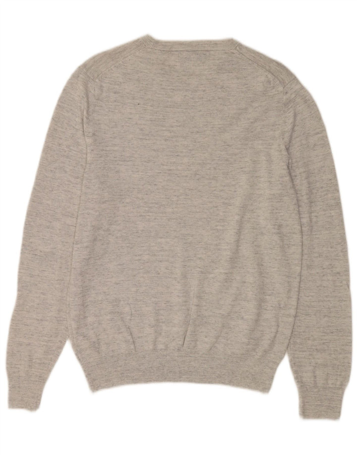 Marks & Spencer Mens Crew Neck Jumper Sweater Medium Grey Flecked Cotton