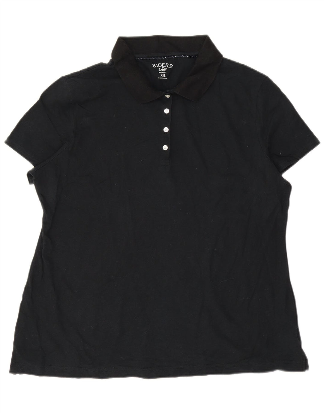 LEE Womens Polo Shirt UK 20 2XL Black Cotton