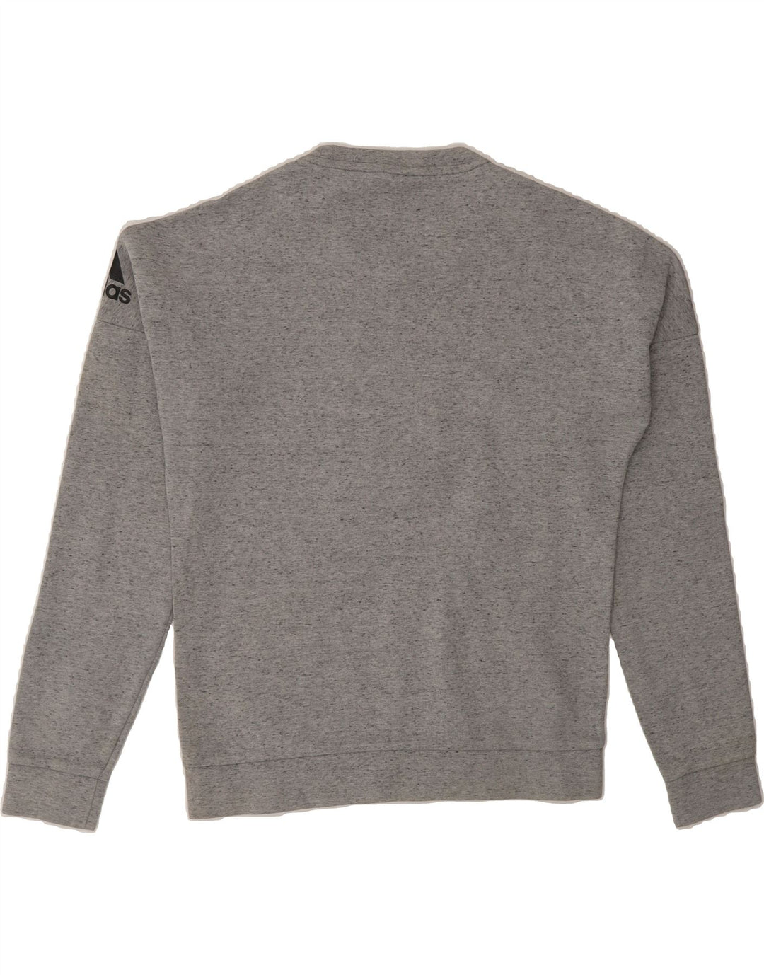 ADIDAS Mens Graphic Sweatshirt Jumper Small Grey Flecked Vintage Adidas and Second-Hand Adidas from Messina Hembry 
