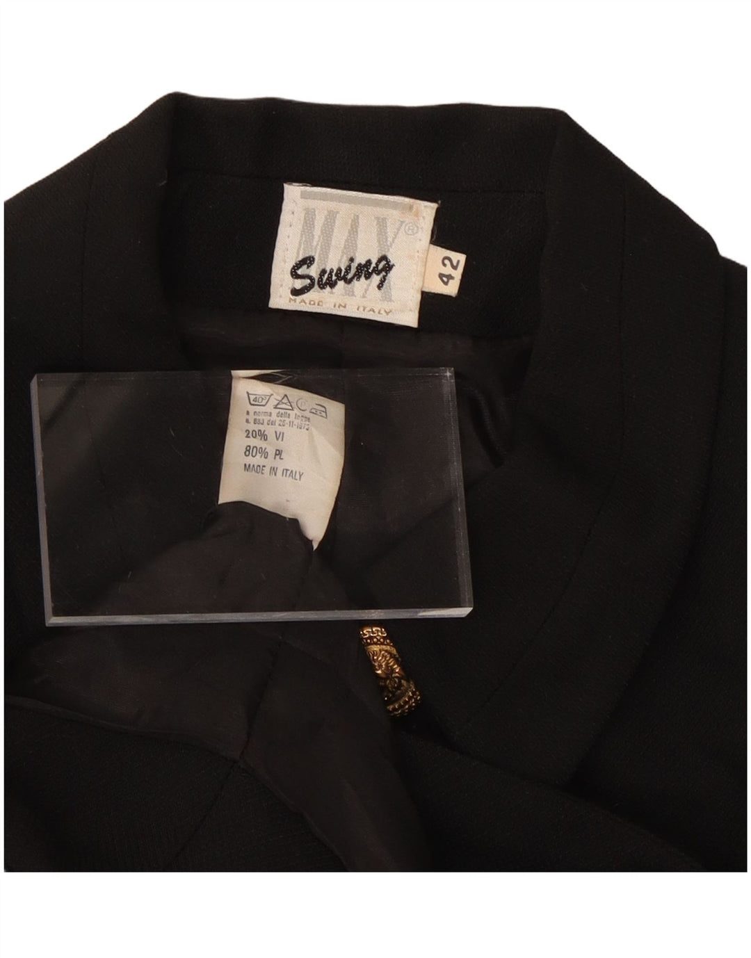 VINTAGE Womens Bolero Jacket IT 42 Medium Black Viscose