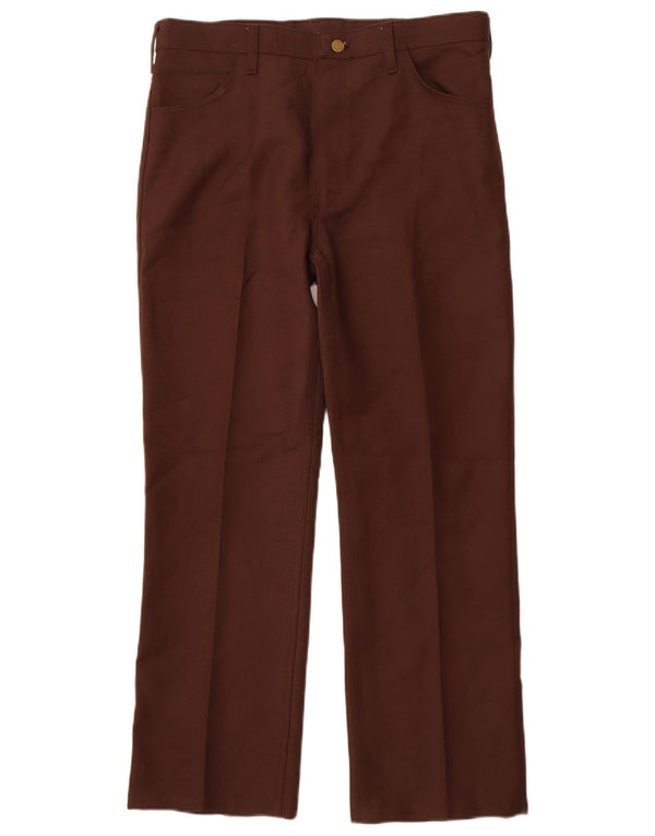 Rustler Mens Straight Casual Trousers W36 L30 Brown