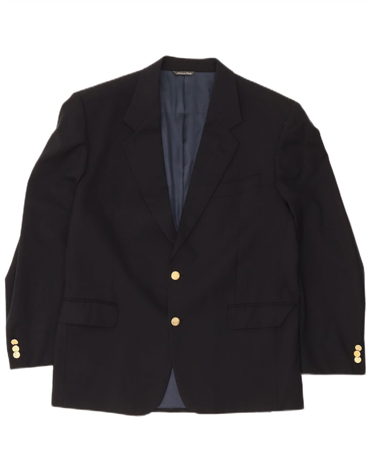 Urbis Mens 2 Button Blazer Jacket IT 52 XL Navy Blue Wool