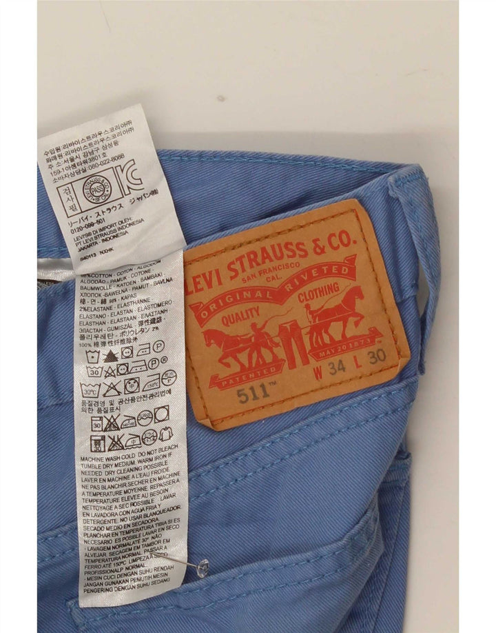 Levi's Mens 511 Slim Jeans W34 L30 Blue Cotton