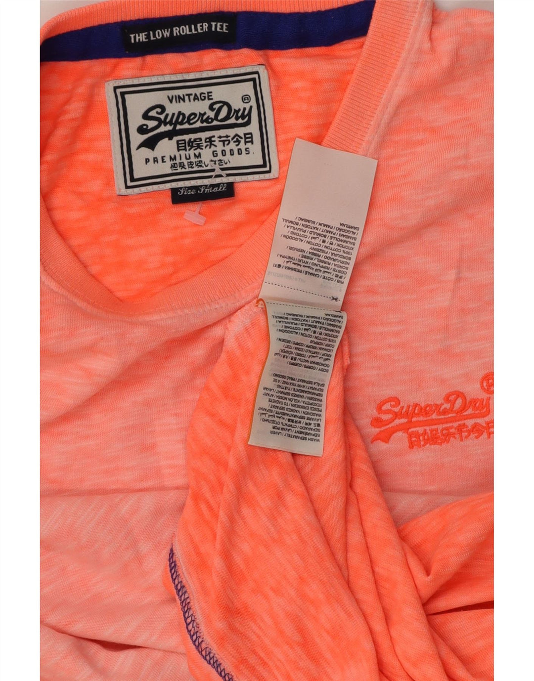 Superdry Mens T-Shirt Top Small Orange Cotton
