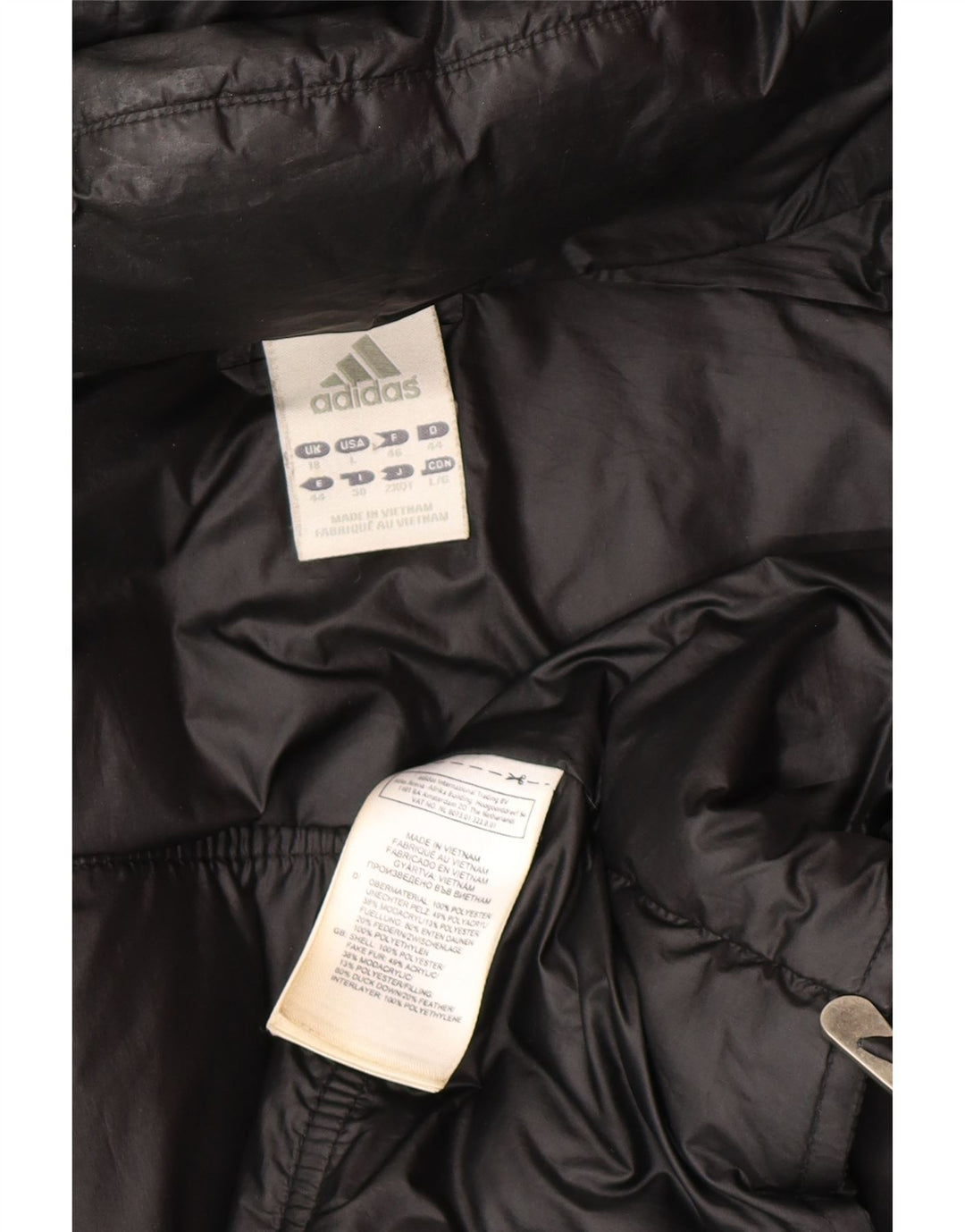 Adidas Womens Oversized Hooded Padded Jacket UK 18 XL  Black Polyester