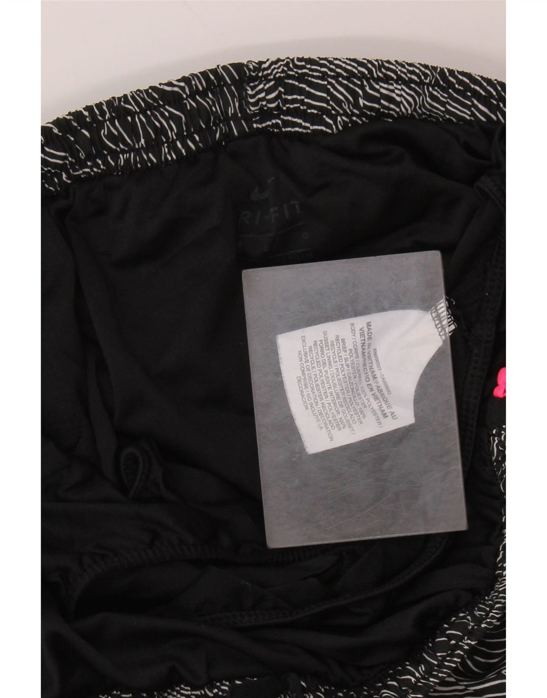 NIKE Womens Dri Fit Sport Shorts UK 16 Large  Black Colourblock Polyester