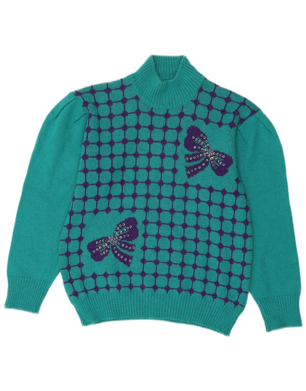 Sara Valentino Womens Turtle Neck Jumper Sweater UK 14 Medium Green
