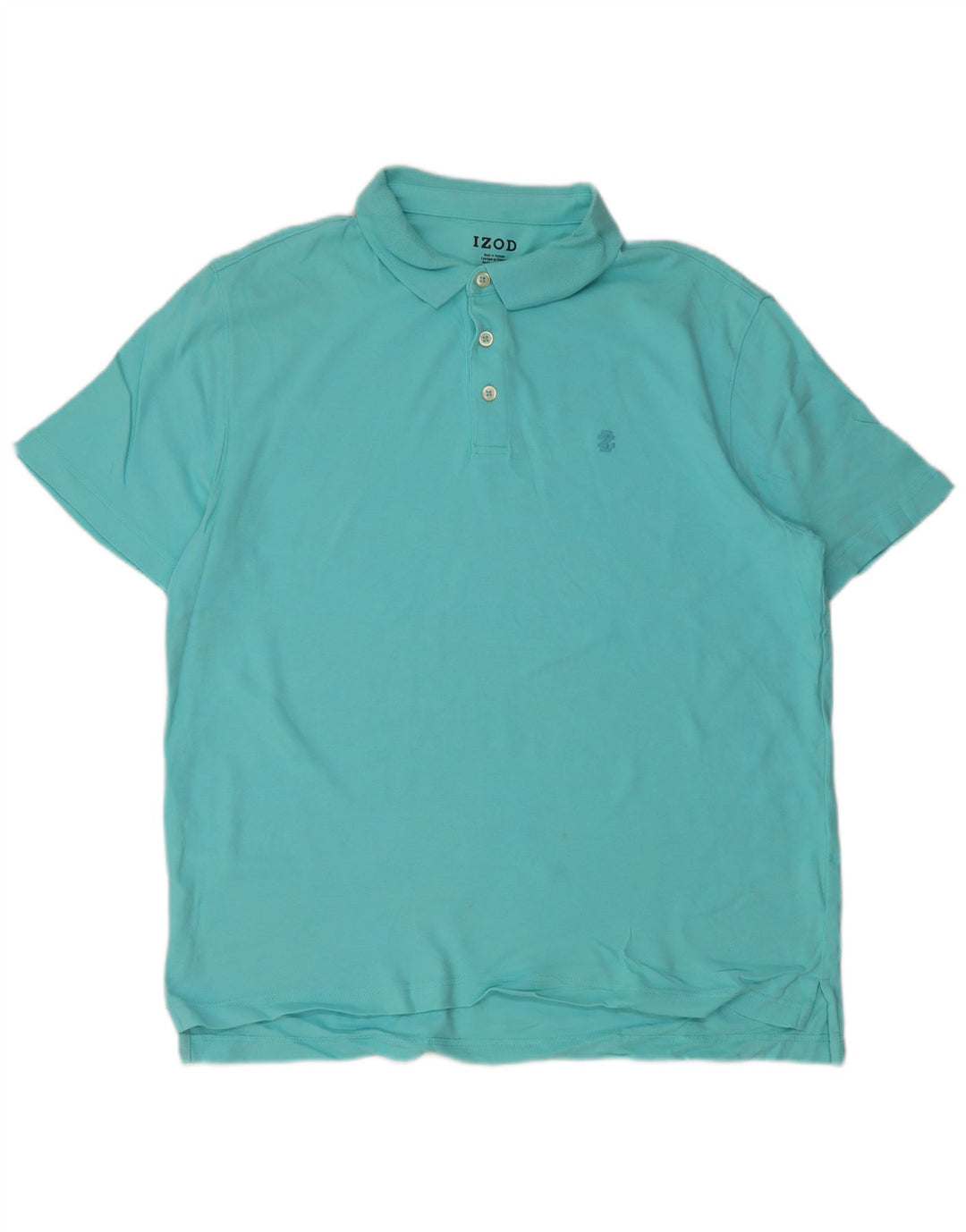 IZOD Mens Polo Shirt Large Blue Cotton