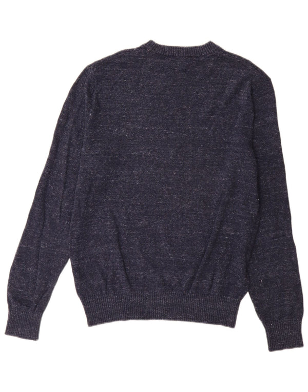Gap Mens Crew Neck Jumper Sweater Medium Navy Blue Flecked Cotton