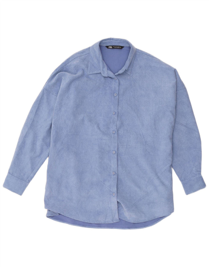 Zara Mens Oversized Shirt UK 6 XS Blue