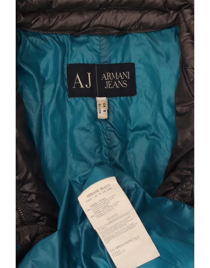 Armani Jeans Womens Padded Coat US 8 Medium Grey Polyamide