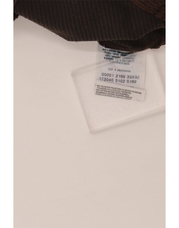 LEVI'S Mens Straight Corduroy Trousers W33 L32 Brown Polyester