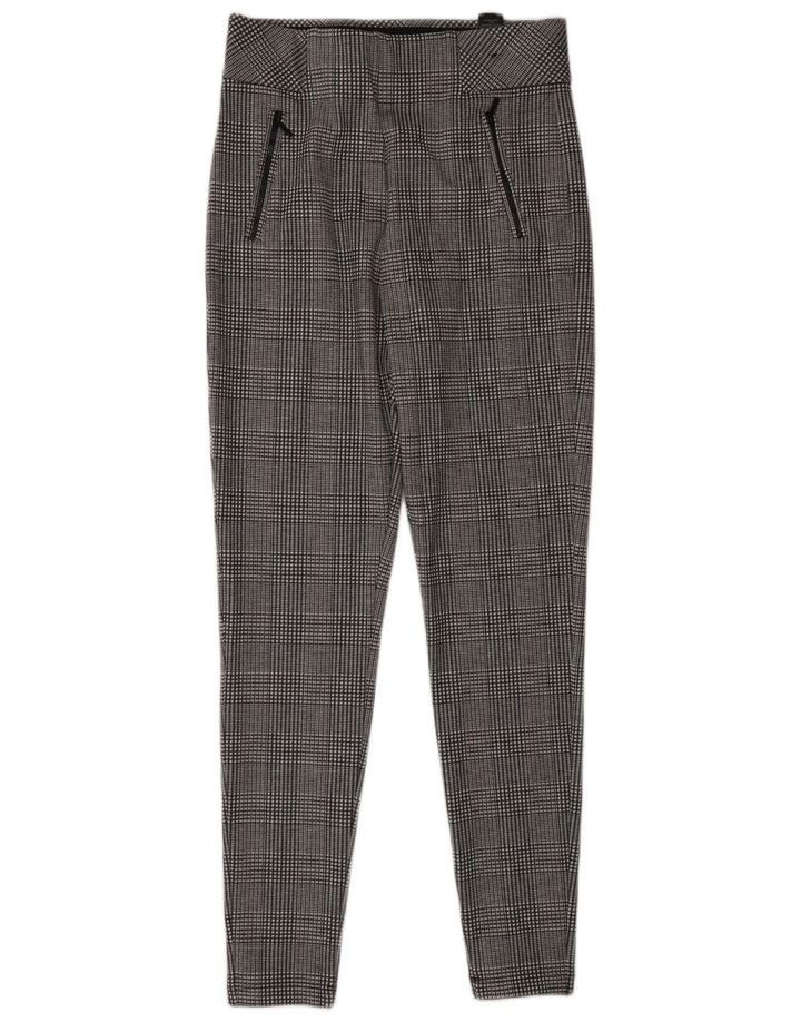 Marks & Spencer Womens Leggings UK 10 Small Grey Houndstooth Polyester